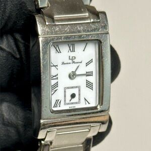 Lucien Piccard 26280WH Tank Sapphire Crystal Silver SS 18mm Swiss-Made Watch